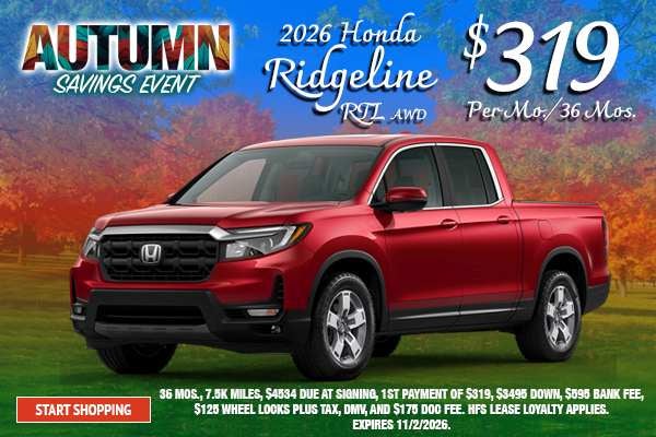 2026 Honda Ridgeline RTL AWD
